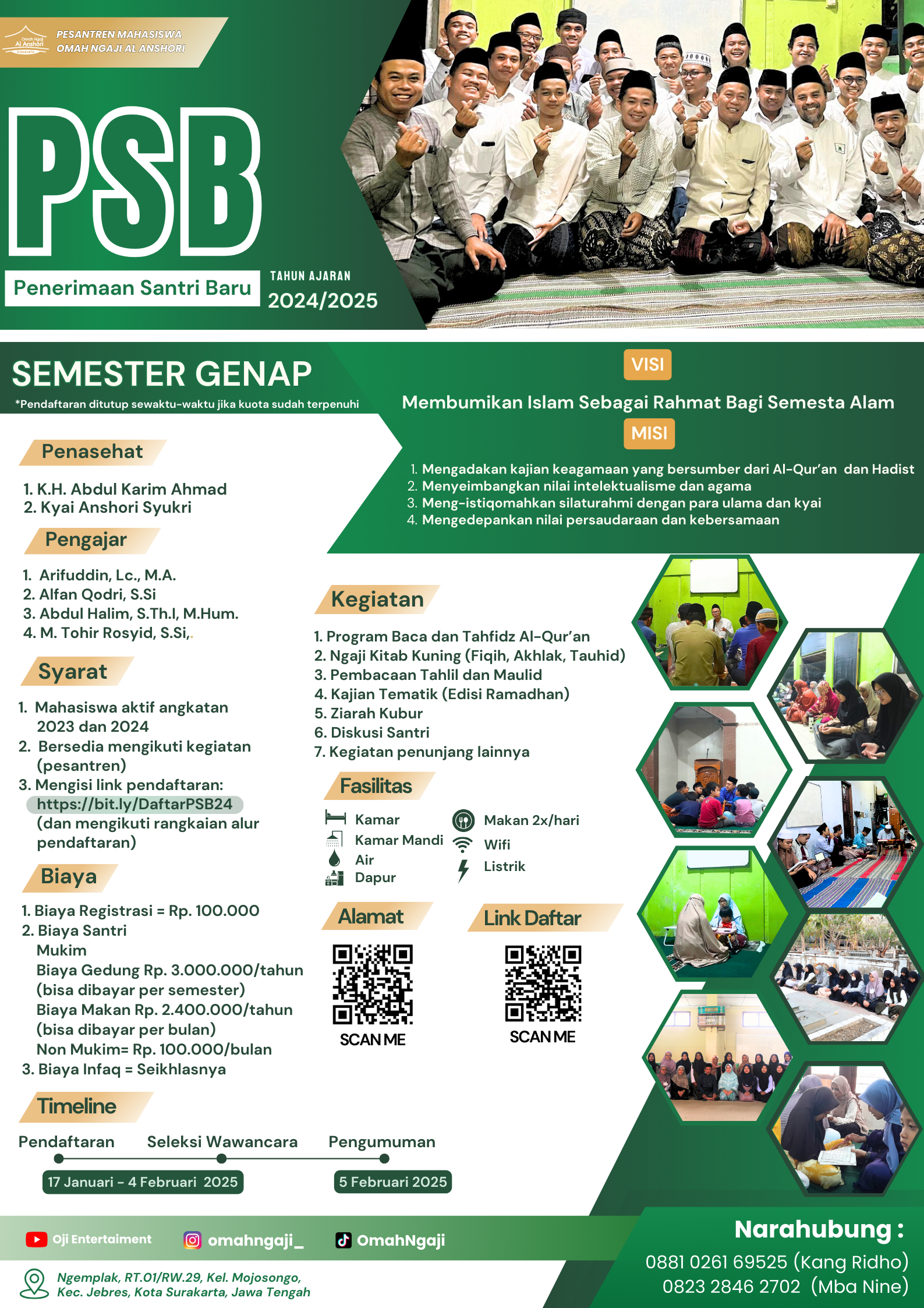 Pendaftaran Santri Baru Omah Ngaji Al-Anshori Semester Genap 2025